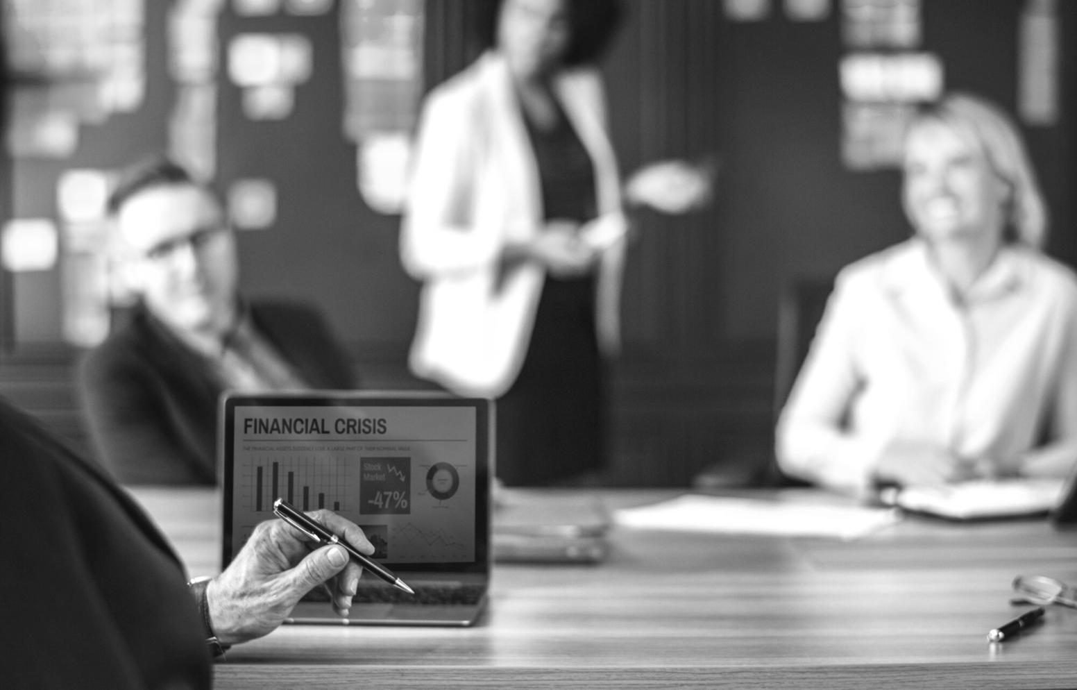 Financial analysis workspace showing charts and calculations